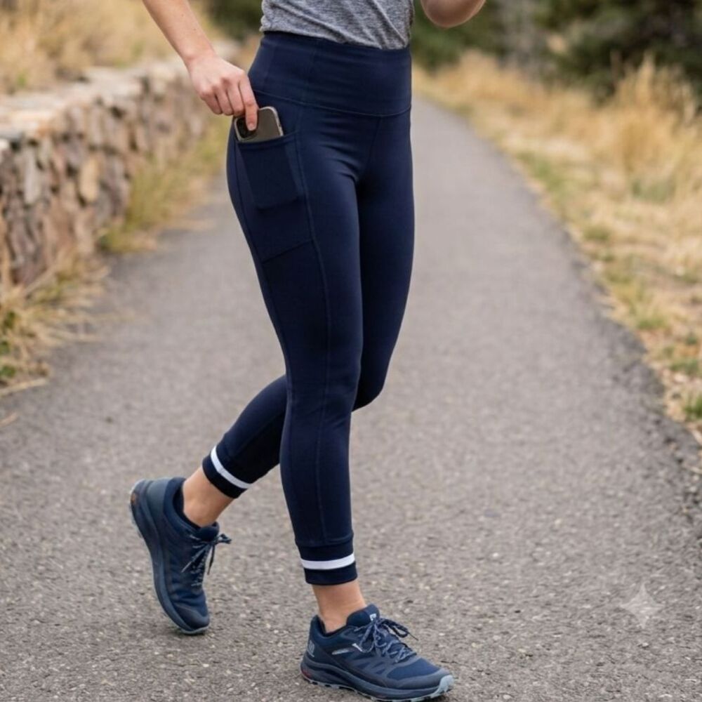 Express Women's Navy Blue High-Waisted Leggings, Size 10 NWT